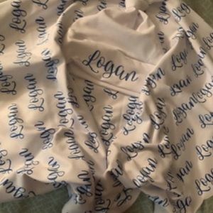 Custom newborn blanket and hat (Logan)